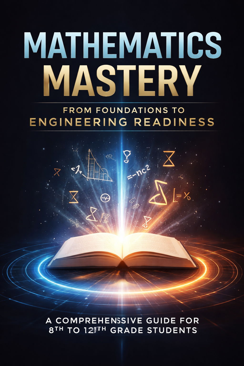 Cover of MATHEMATICS MASTERY: FROM FOUNDATIONS TO ENGINEERING READINESS - A COMPREHENSIVE GUIDE FOR 8TH TO 12TH GRADE STUDENTS
